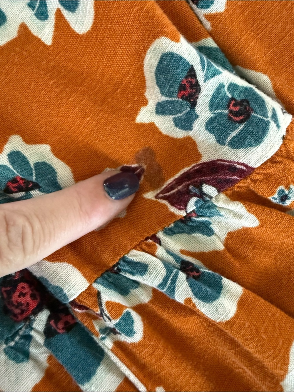 Ava & Viv Boho Summer Dress Women’s Size X Orange Floral Flutter Sleeve VNeck - Picture 15 of 15